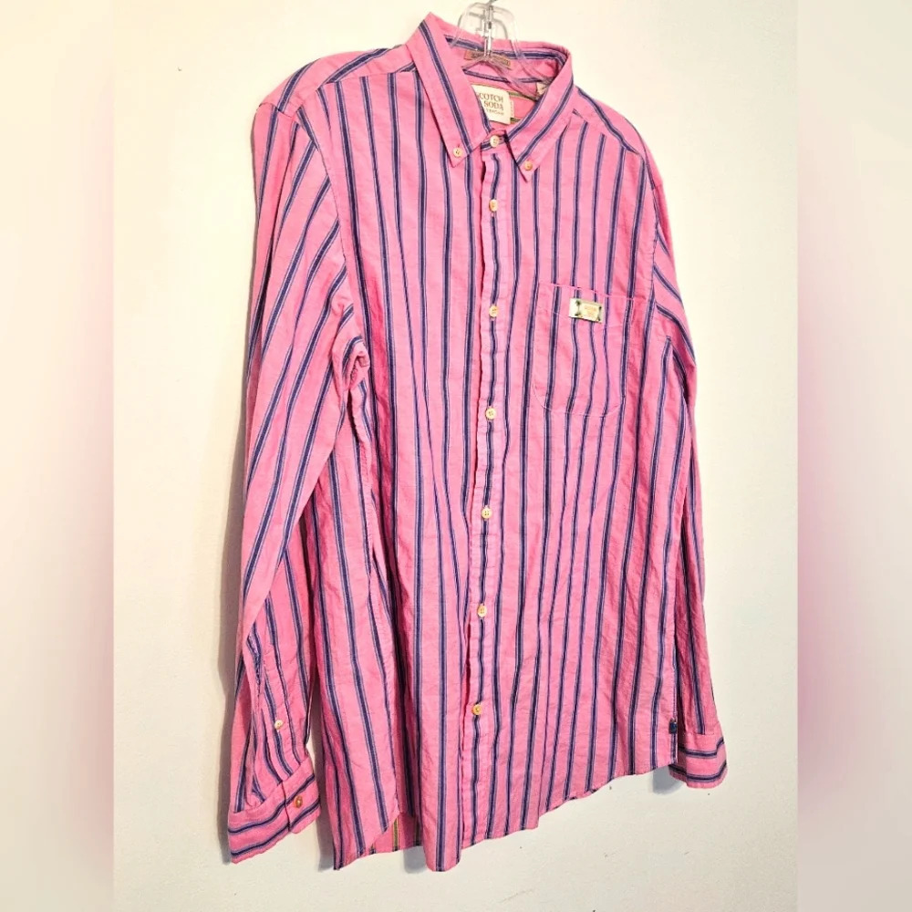 Scotch & Soda RegularFit Striped Shirt WithSleeve Adjustment Size Large - Picture 4 of 15